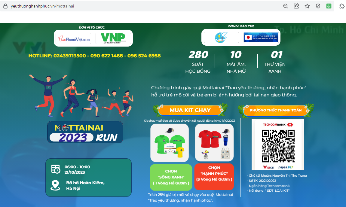 Cổng đăng ký Mottainai Run 2023 - Run for strong kids đã mở rồi, chuẩn bị chạy thôi!